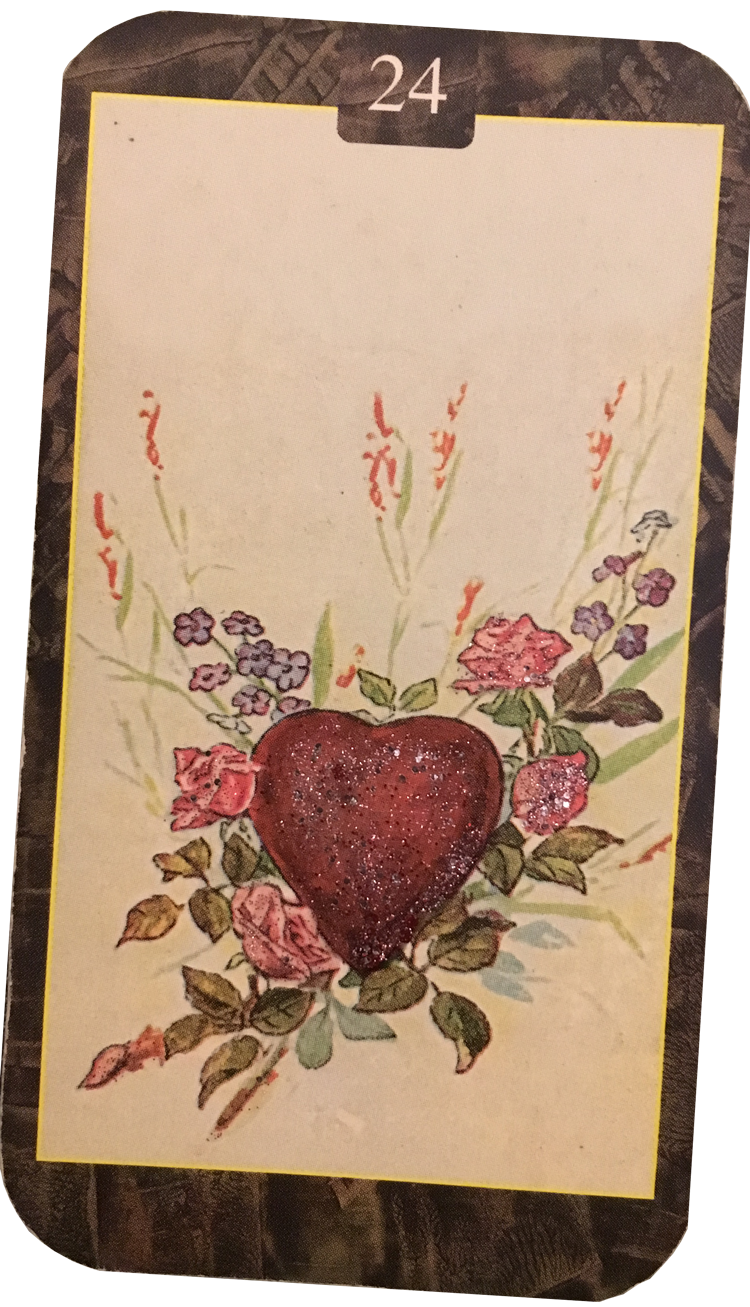The Heart Card in the Lenormand Oracle, which signifies love, passion, romance, caring for others and giving.