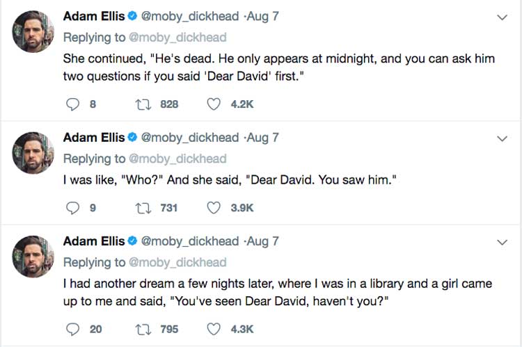 Three Adam Ellis tweets detailed in hte text below