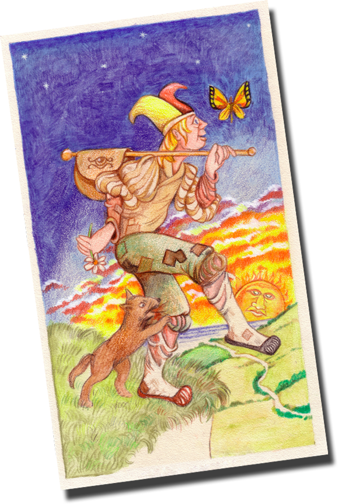 The Fool card from he Major Arcana or the Trumps